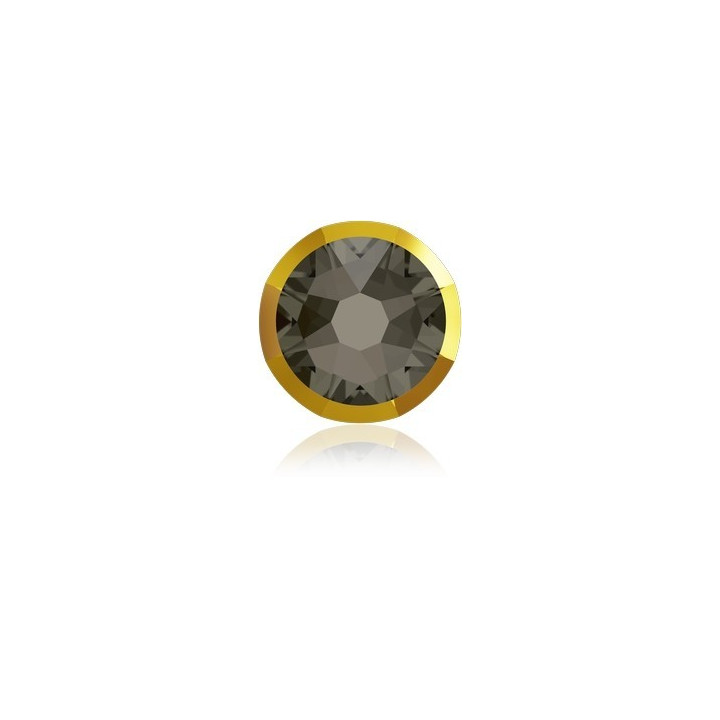 P3533-Swarovski Elements 2088/I Black Diamond Dorado Z Foiled 7mm-1buc - bijuterii personalizate din argint | simoshop