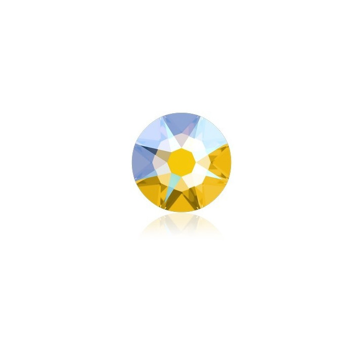 P3525-Swarovki Elements 2088 Light Topaz Shimmer Foiled 6.50mm-1buc