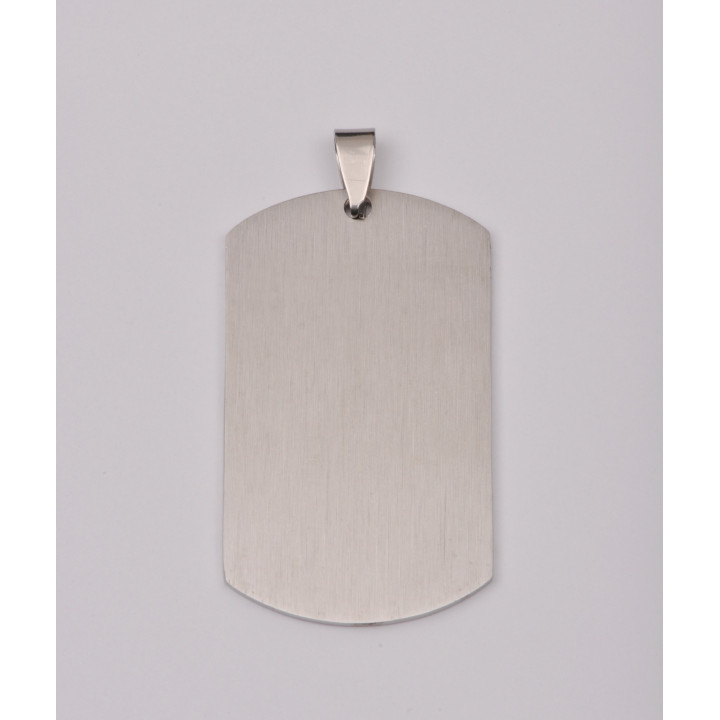 C030-Dog Tag INOX 24x43mm cu agatatoare-1buc