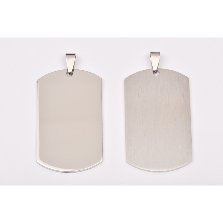 C030-Dog Tag INOX 24x43mm cu agatatoare-1buc
