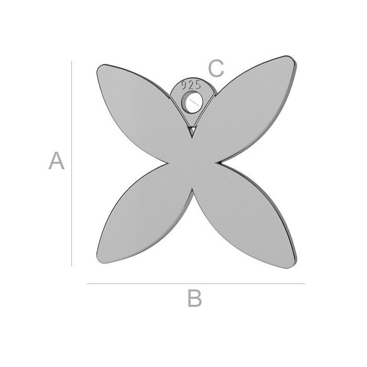 G0566-Charm Fluture Argint 925 11.60MM-1buc