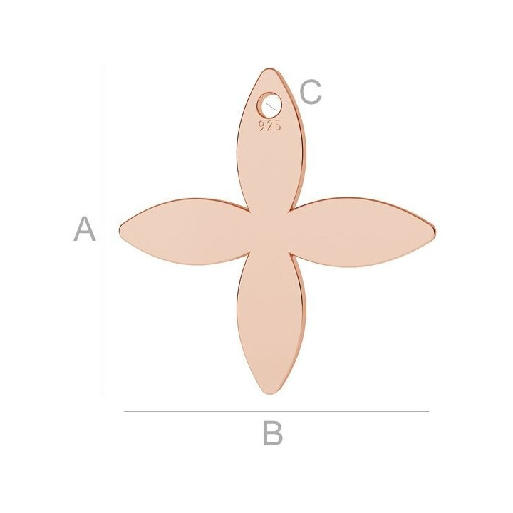 G0901-Charm floare Argint 925 11.60mm-1buc