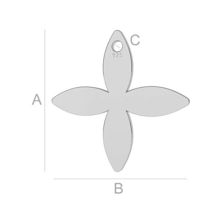 G0901-Charm floare Argint 925 11.60mm-1buc