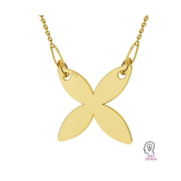 G0706-Charm/Link fluture cu doua gauri argint 925 11.60mm-1buc