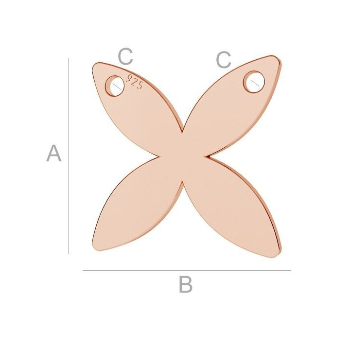 G0706-Charm/Link fluture cu doua gauri argint 925 11.60mm-1buc