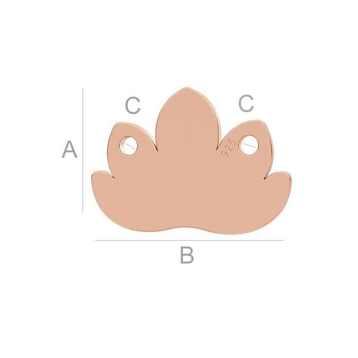 G1908-Charm/link Floare de lotus argint 925 9.20MM-1buc