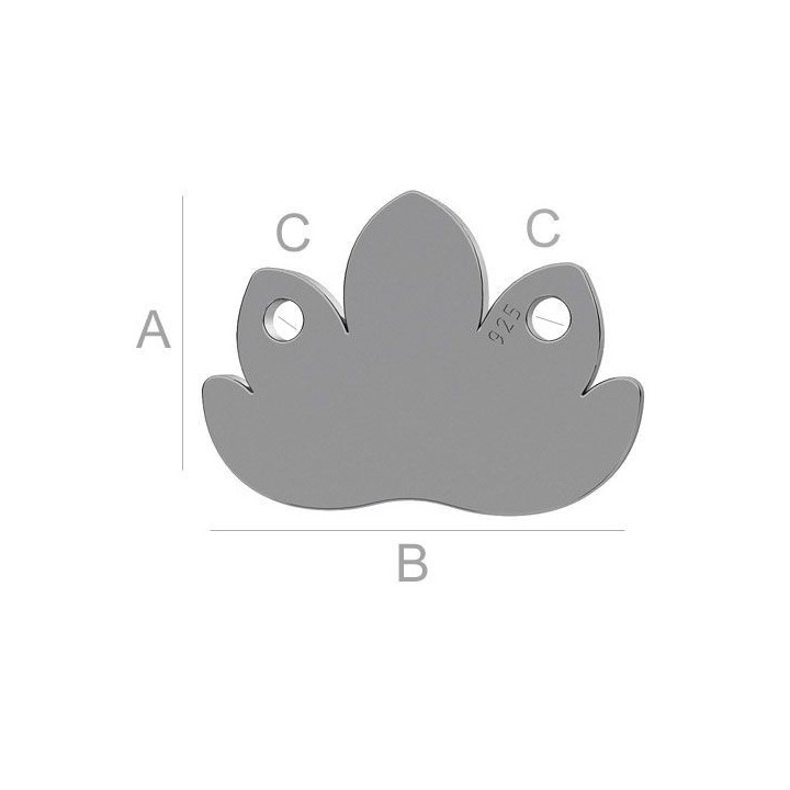 G1908-Charm/link Floare de lotus argint 925 9.20MM-1buc