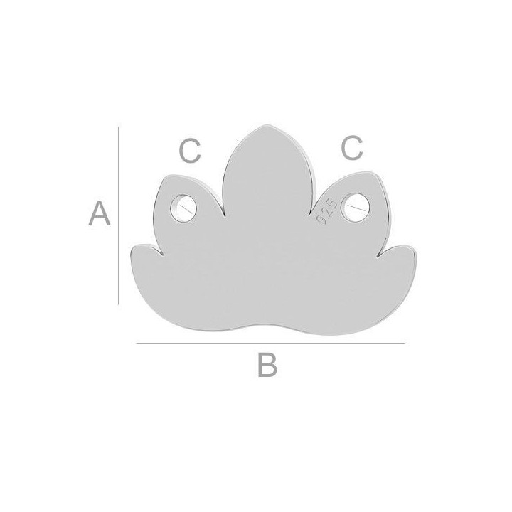 G1908-Charm/link Floare de lotus argint 925 9.20MM-1buc