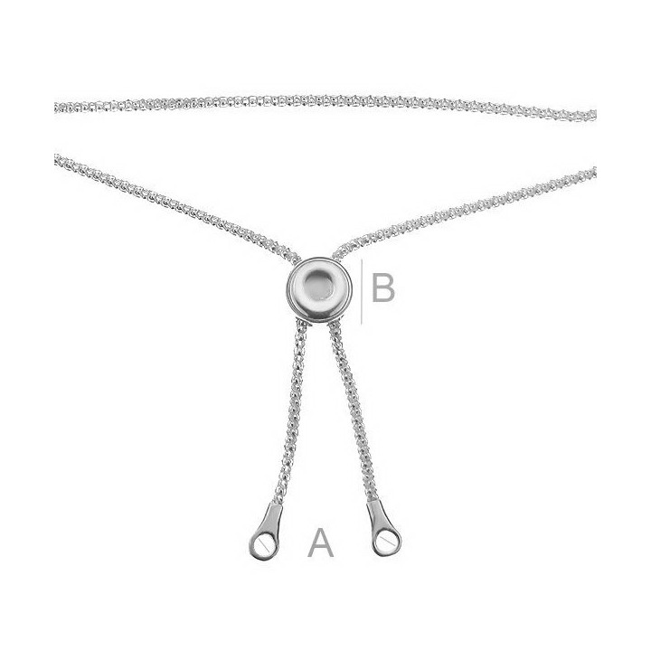 G1909-Baza colier reglabil Argint 925 cu loc pentru crystal xirius PP18-1buc