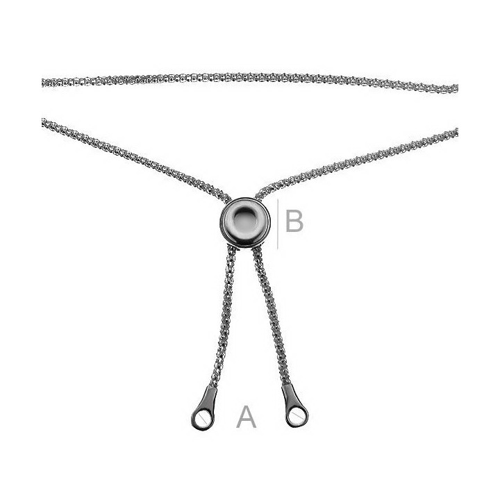 G1909-Baza colier reglabil Argint 925 cu loc pentru crystal xirius PP18-1buc