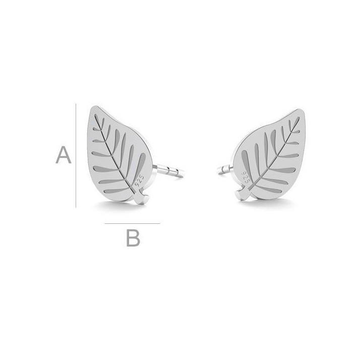 G0277-Tije cercei agint 925 Frunze 9.60x5.80MM-PERECHE