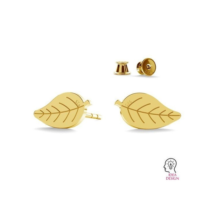  G0377-Tije cercei argint 925 Frunze 9.60x5.80MM-PERECHE
