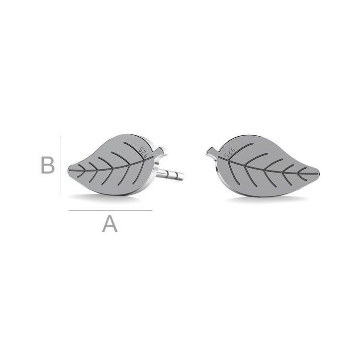  G0377-Tije cercei argint 925 Frunze 9.60x5.80MM-PERECHE