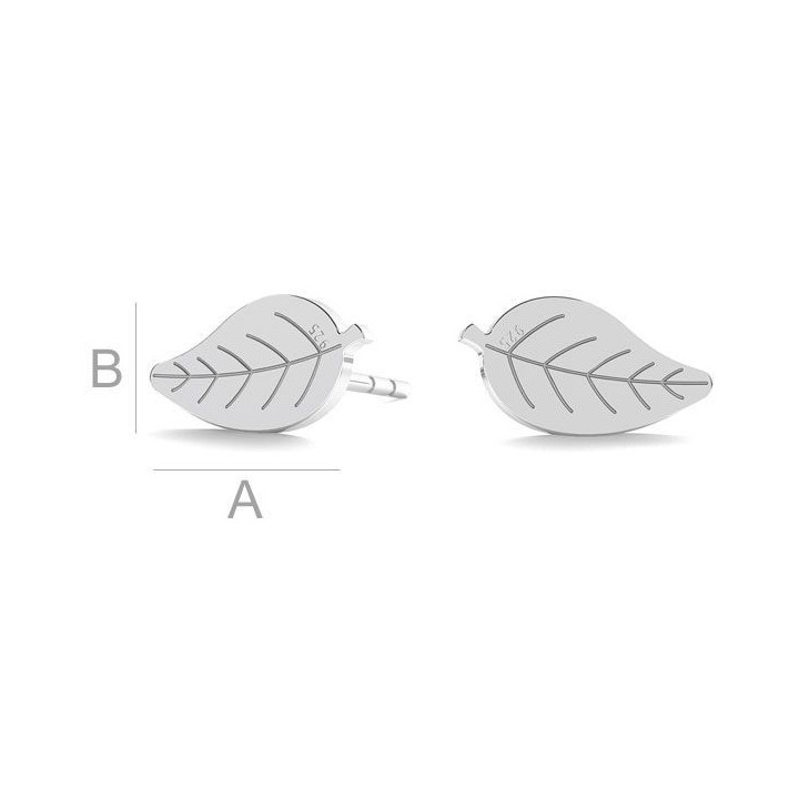  G0377-Tije cercei argint 925 Frunze 9.60x5.80MM-PERECHE