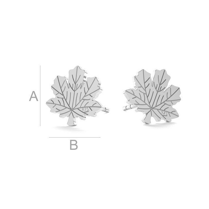 G0388-Tije cercei argint 925 Frunze artar 9.50x8.90MM-1 buc