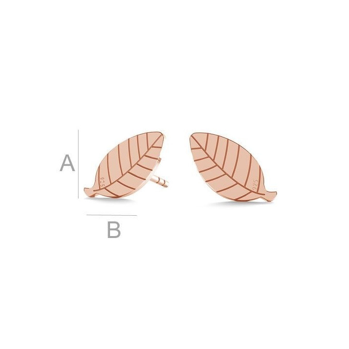 G0454-Tije cercei argint 925 Frunze 10x5MM-PERECHE