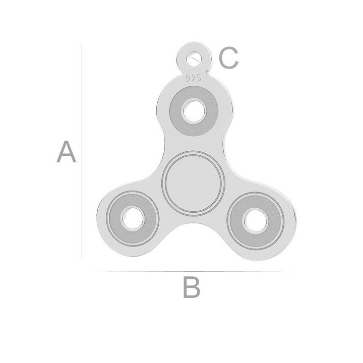 G0667-Charm Spinner argint 925 17.40MM-1buc
