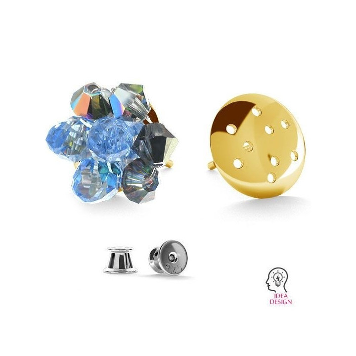 G0464-Baza cercel argint 925 pentru Swarovski 5328 Bicone 9MM-1buc