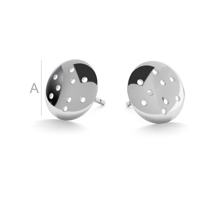 G0464-Baza cercel argint 925 pentru Swarovski 5328 Bicone 9MM-1buc