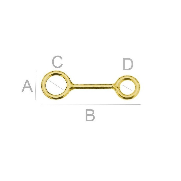 G0682-Element de legatura Argint 925 cu doua bucle 12.50MM-1buc