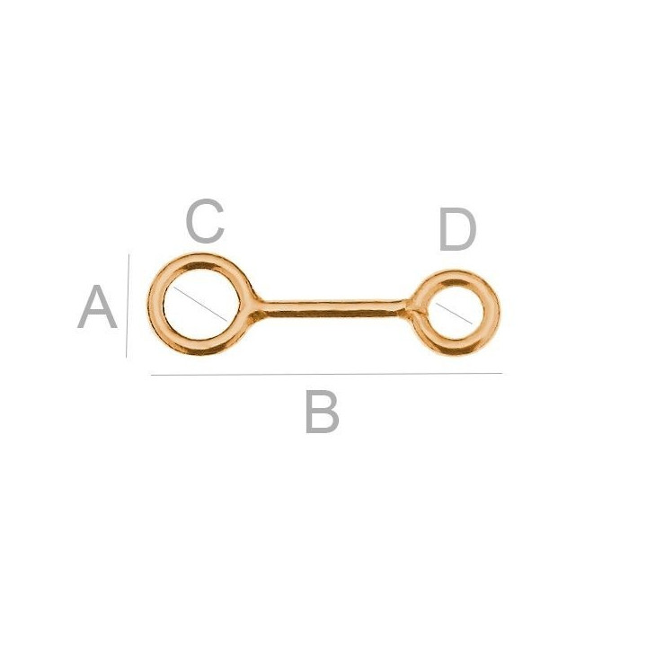 G0682-Element de legatura Argint 925 cu doua bucle 12.50MM-1buc