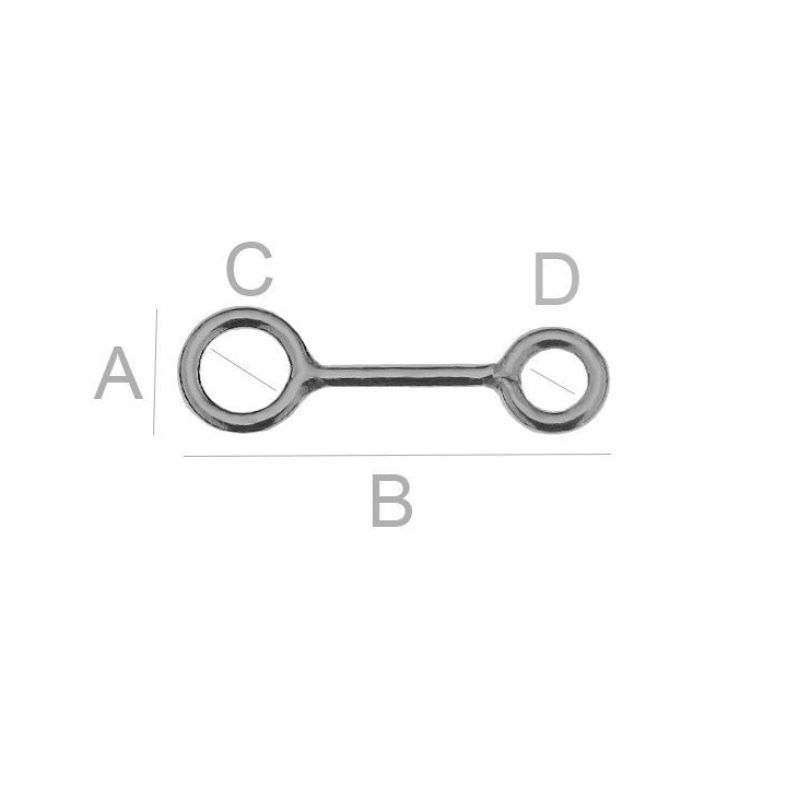 G0682-Element de legatura Argint 925 cu doua bucle 12.50MM-1buc