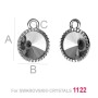 G0955-Baza pandant Argint 925 cu bordura pentru Swarovski Rivoli 1122 SS39 8MM-1buc - bijuterii personalizate din argint | simos
