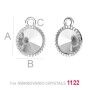 G0955-Baza pandant Argint 925 cu bordura pentru Swarovski Rivoli 1122 SS39 8MM-1buc - bijuterii personalizate din argint | simos