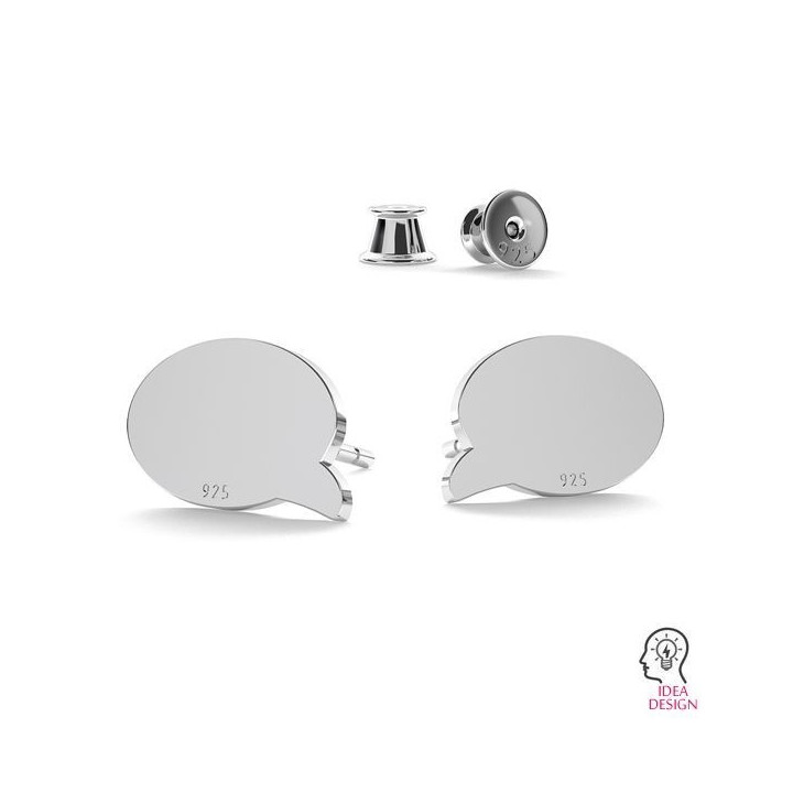 G0645-Tije cercei argint 925 Comics Cloud 7x9MM-PERECHE