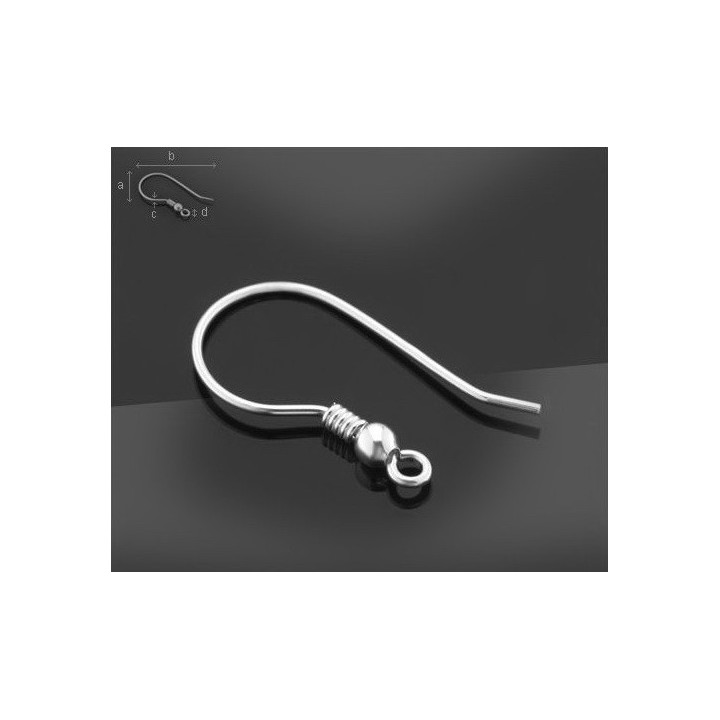 G0235-Tortite cercei cu biluta si arc 18x10mm Light - bijuterii personalizate din argint | simoshop