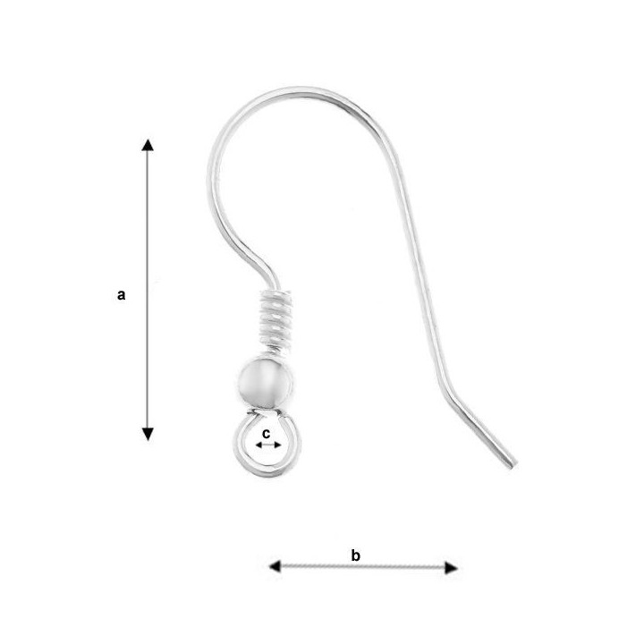 G0235-Tortita argint cu arc pentru cercei 18x10mm Light - bijuterii personalizate din argint | simoshop
