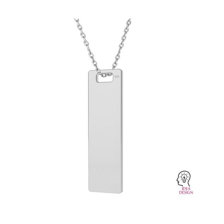 G1926-Charm placheta din argint cu 1 gaura 28x8mm