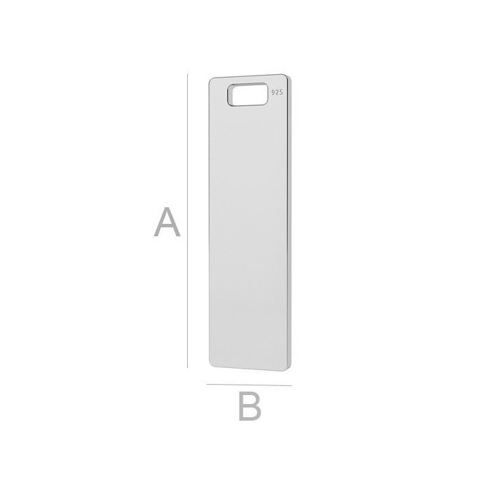 Pandant din argint placuta personalizabila 28x8mm G1926 N