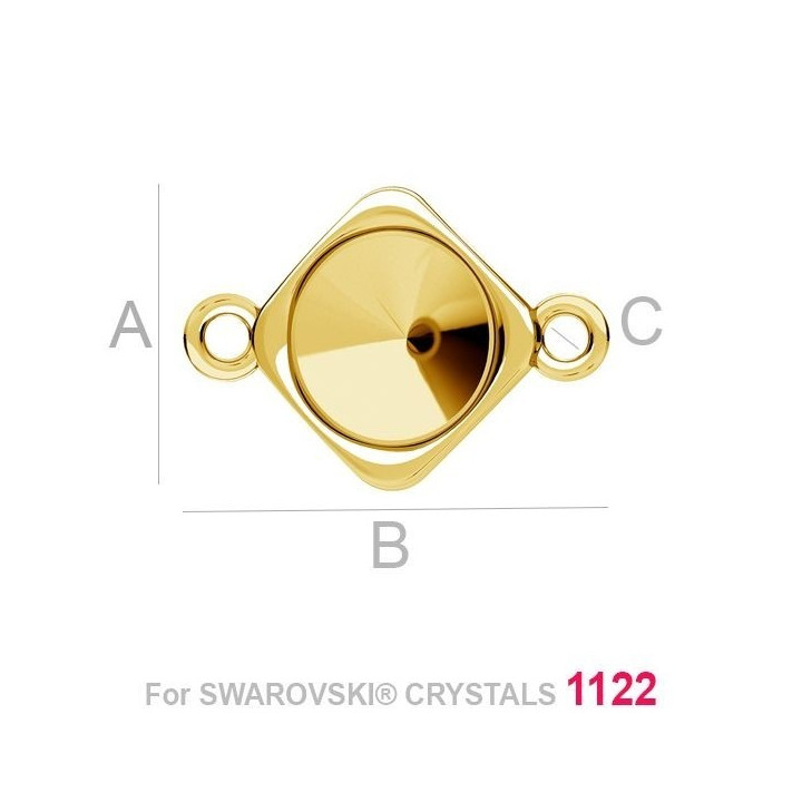 G1929-Link argint 925 pentru Swarovski 1122 Rivoli 8MM-1buc
