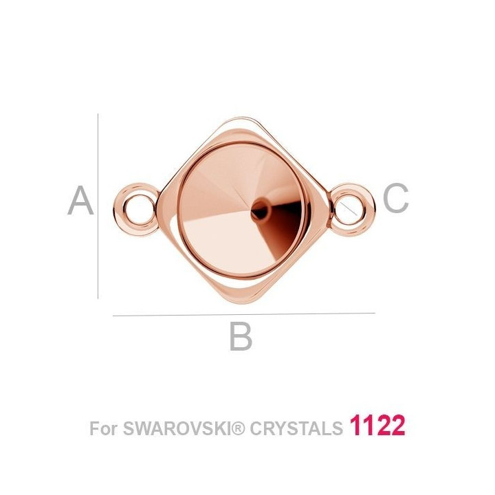 G1929-Link argint 925 pentru Swarovski 1122 Rivoli 8MM-1buc
