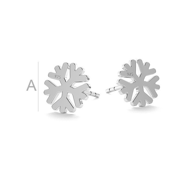 G1932-Tija cercel Fulg de Nea argint 925 8MM-1buc
