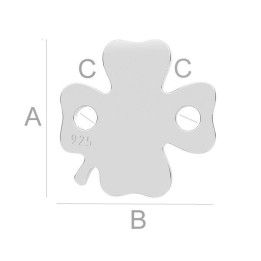 G1934-Link Trifoi Argint 925 11,10MM, 0.33MM  grosime-1 buc