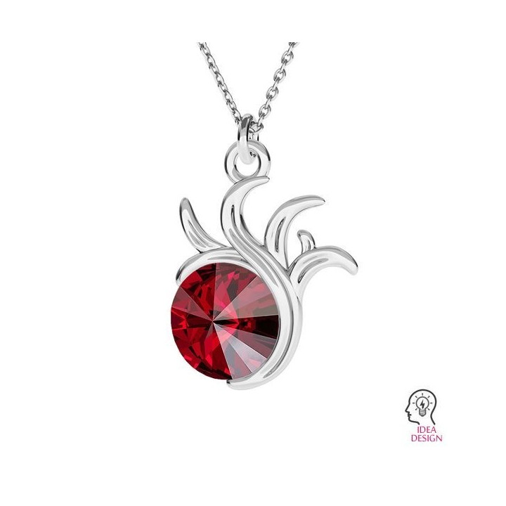 G1940-Baza pandant Flacara argint 925 pentru Swarovski Rivoli 1122 8MM-1buc