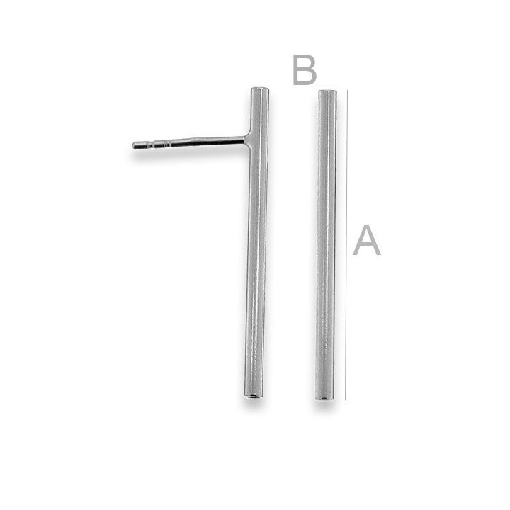 G1945-Tija cercel tub argint 925 30MM-1buc
