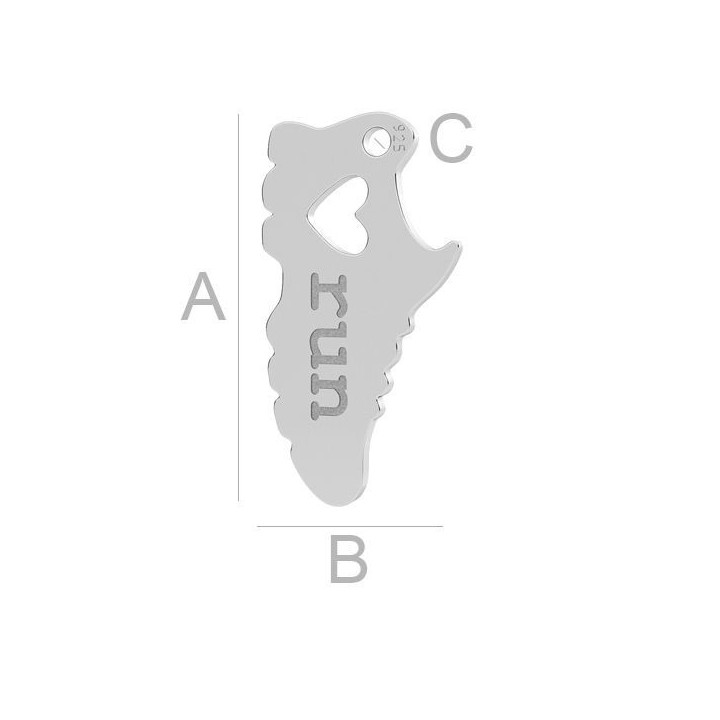 G1963-Charm argint 925 pantof "Love Run" 16.80MM