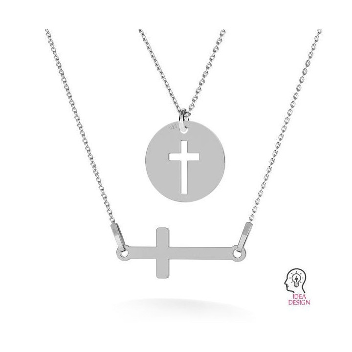 G1966-Charm banut argint 925 cu cruciulita decupta 12MM