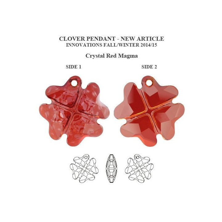 P1544-Swarovski Elements 6764 Red Magma 23mm 1 buc - bijuterii personalizate din argint | simoshop