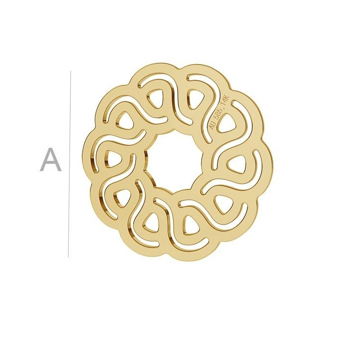 AU060-Charm Floare aur 585 14k 17.90MM
