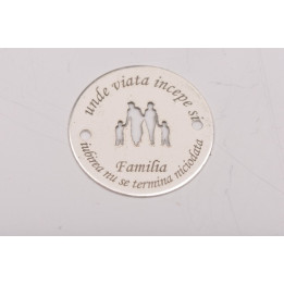 LASER-CUT-028-Link rotund din argint 925 diametru 16.5mm decupat model parinti cu 2 baieti si text circular Catalog   Produse