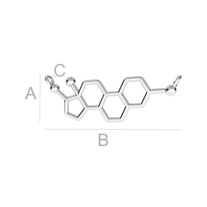 G1974-Link Argint 925 formula chimica Estrogen 33MM