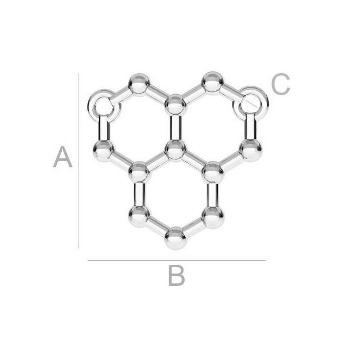 G1976-Link Argint 925 formula chimica Gheata 17x17.90MM