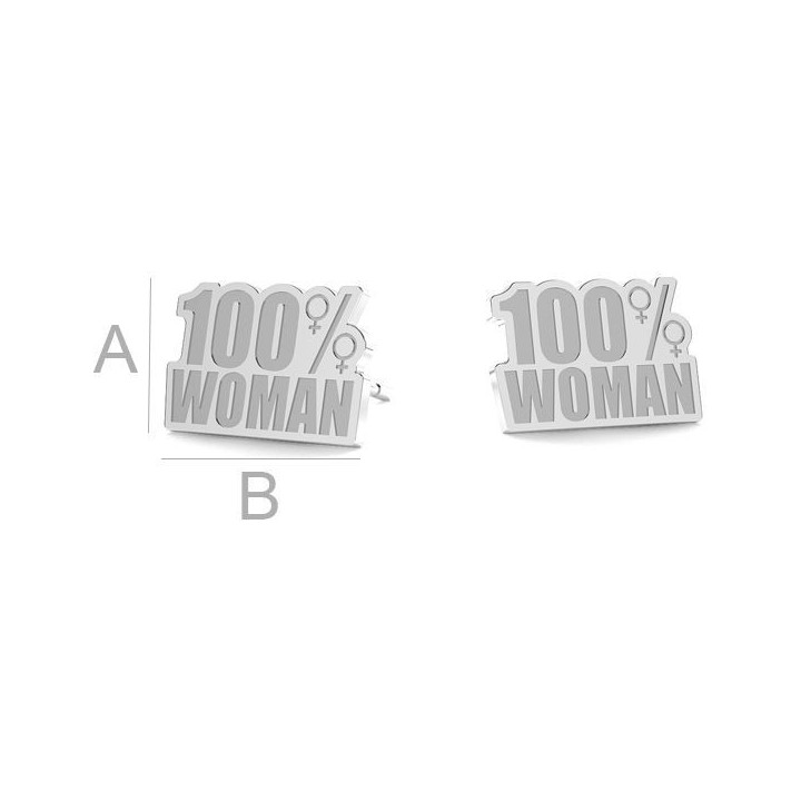 G1991-Tija cercei argint 925 100% Woman 10MM-1buc