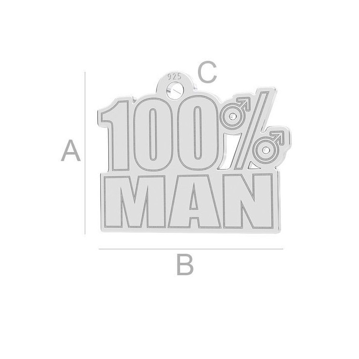 G1995-Charm argint 925 100% MAN 14MM-1 buc