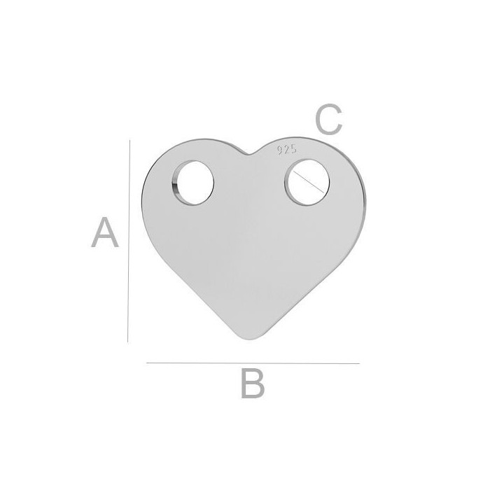 G2000-Charm/Link Inimioara Argint 925 12.80MM 1 buc