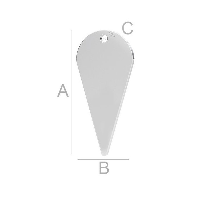 G2001-Charm pandant argint 925 Spike 9.90MM 0.50MM grosime